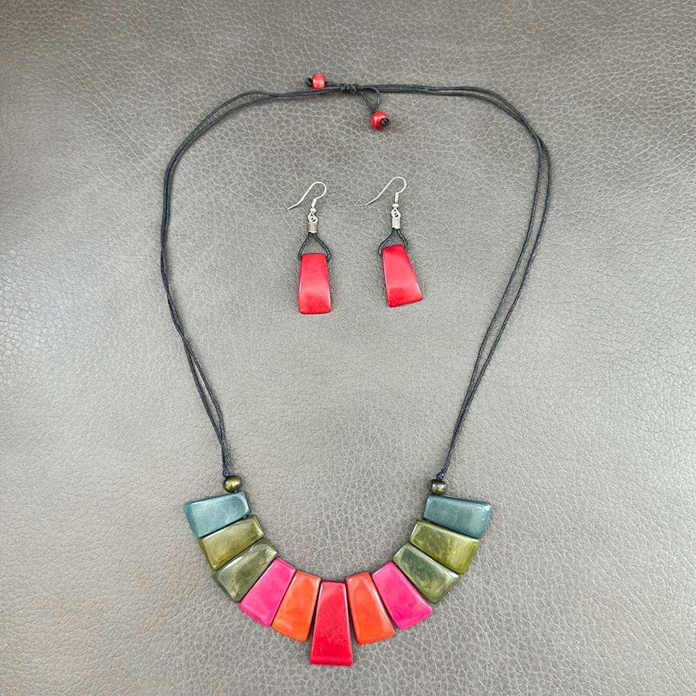 Matching, Colorful Necklace and Earring set.